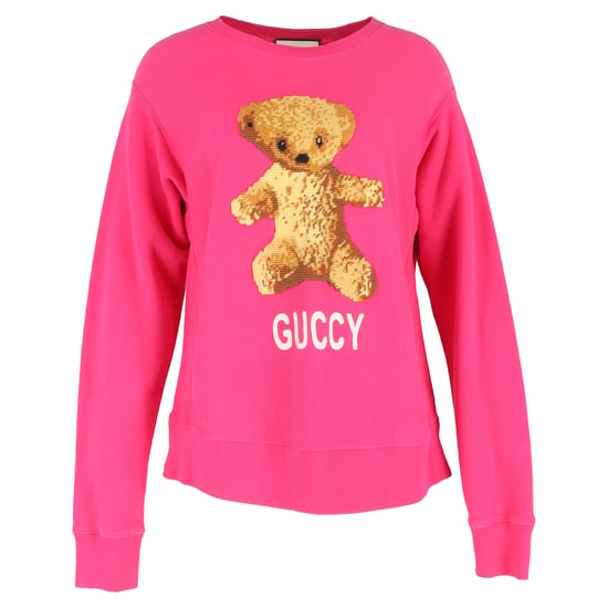 Gucci broderad nallebjörnströja i rosa bomull - Image 1
