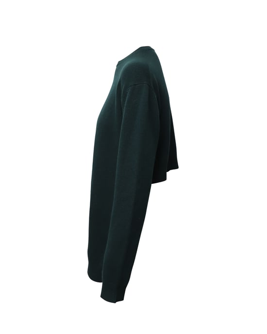 Marni trui met lange mouwen en asymmetrische zoom in groene wol - Image 3