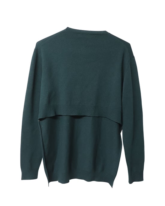 Marni trui met lange mouwen en asymmetrische zoom in groene wol - Image 5