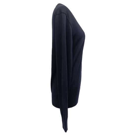 Dolce & Gabbana Knitted V-Neck Sweater in Navy Blue Wool - Image 2
