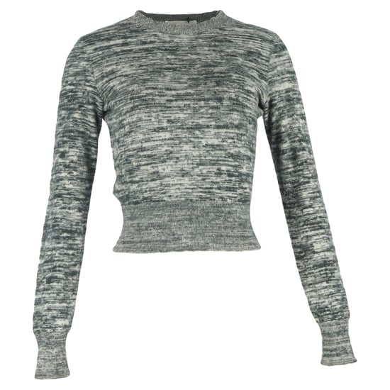 Victoria Beckham cropped gemêleerde trui van grijs katoen - Image 1