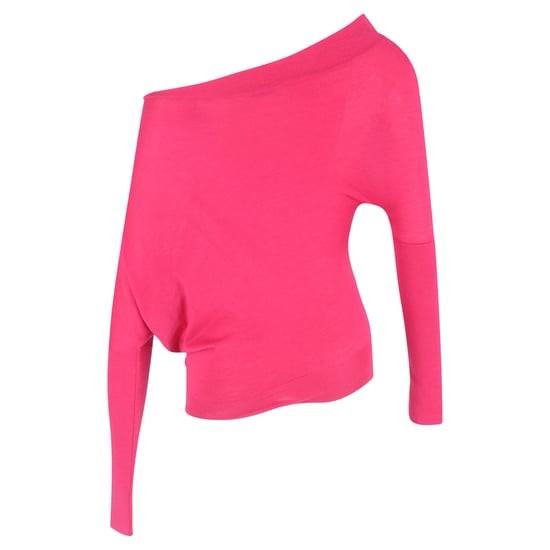 Tom Ford One-Shoulder Asymmetric Sweater in Pink Cashmere - Image 3