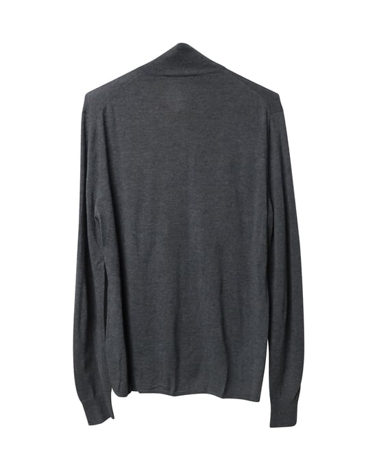 Acne Studios Collared Buttondown Cardigan in Grey Wool - Image 2
