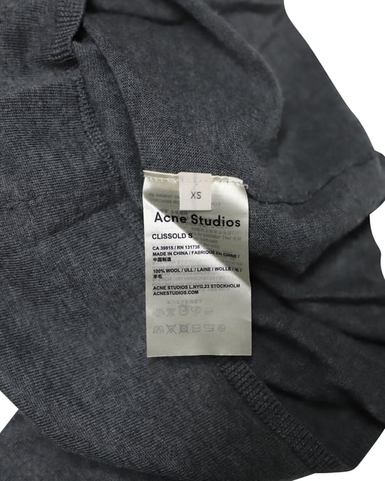 Acne Studios Collared Buttondown Cardigan in Grey Wool - Image 5