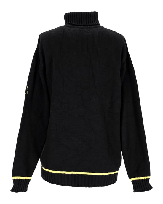 Dolce & Gabbana SNOW gebreide trui met hoge hals in zwarte wol met print - Image 3