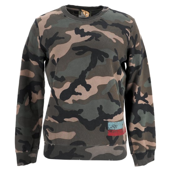 Valentino Garavani camouflage sweatshirt met verwassen look in kaki katoen - Image 1