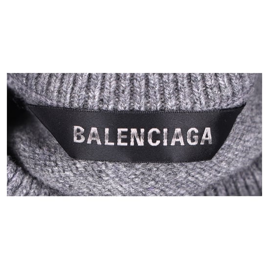 Balenciaga trui met logo over de hele trui in grijze wol - Image 4