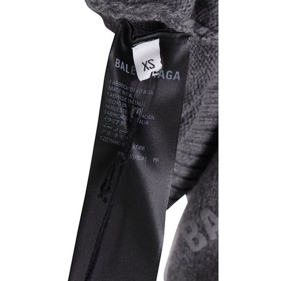 Balenciaga trui met logo over de hele trui in grijze wol - Image 5