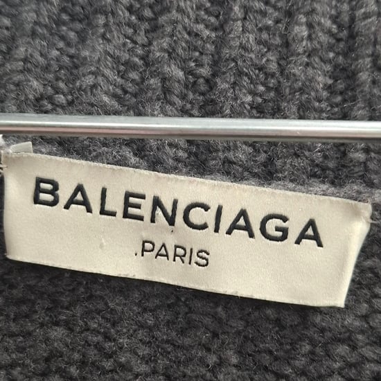 Balenciaga Stickad Rundkragetröja i Grå Ull - Image 5