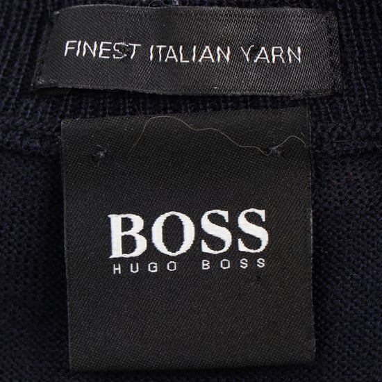 Boss Hugo Boss tröja i marinblå ull - Image 4