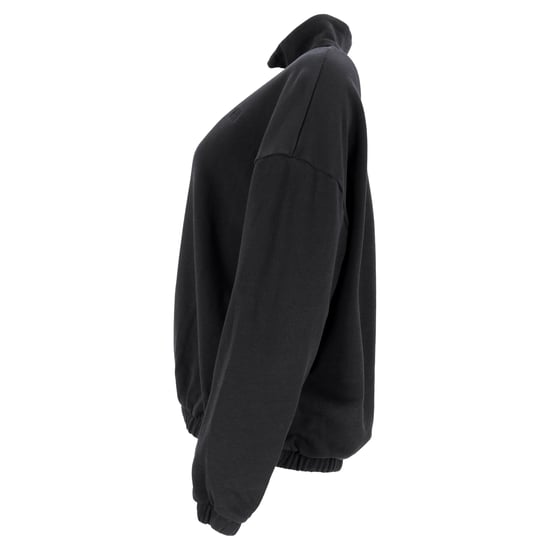 Toteme Half Zip Pullover Sweater in Black Cotton - Image 2