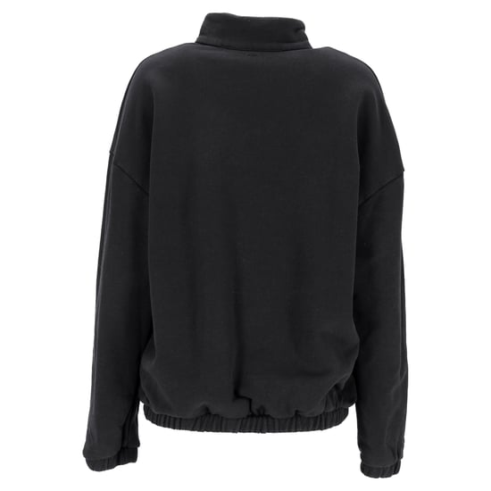 Toteme Half Zip Pullover Sweater in Black Cotton - Image 3