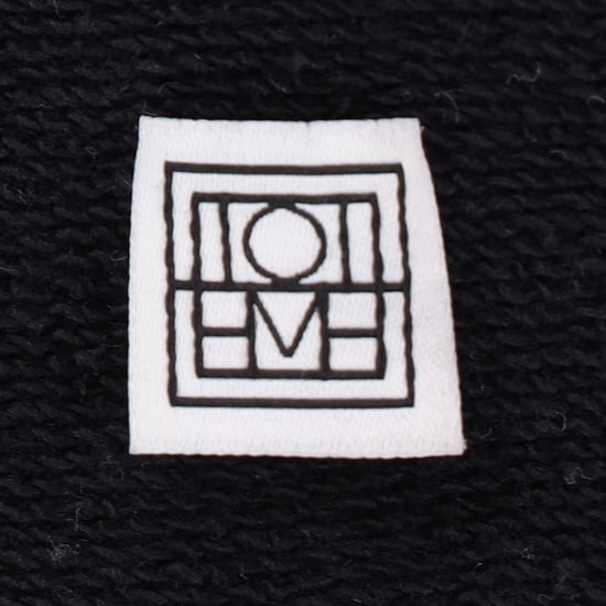 Toteme Half Zip Pullover Sweater in Black Cotton - Image 4