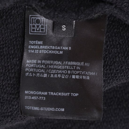 Toteme Half Zip Pullover Sweater in Black Cotton - Image 5