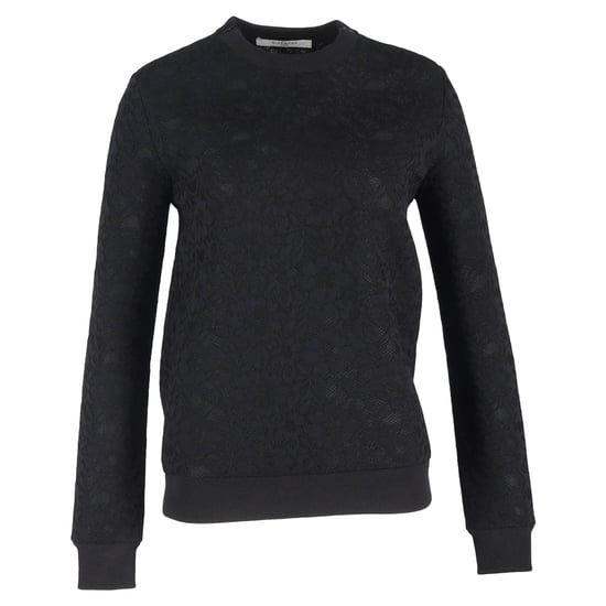 Givenchy trui met ronde hals en kanten details in zwart polyester - Image 1