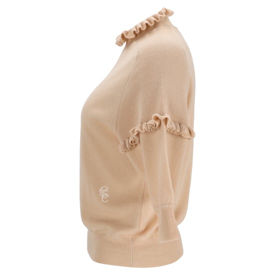 Chloé trui met ruches en korte mouwen in beige kasjmier - Image 2