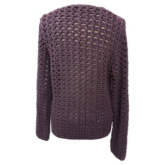 Gucci Crochet Knitted Sweater in Purple Cotton - Image 3