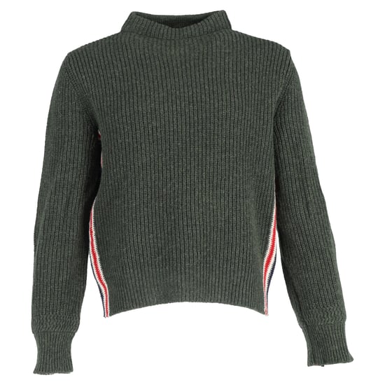 Thom Browne Ribstickad Tröja Med Hög Halsringning I Grönt Ull - Image 1