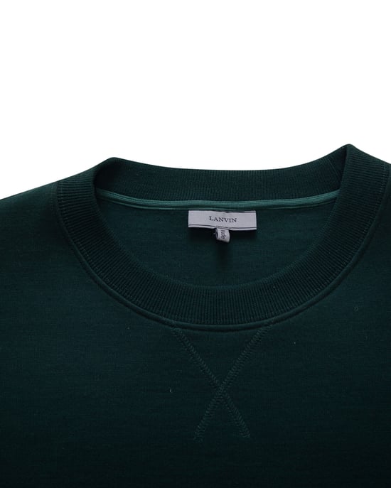 Lanvin Chain Stitch Sweater in Green Wool - Image 3