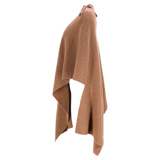 Chloé gebreide cape met knoopjes in bruine wol - Image 2