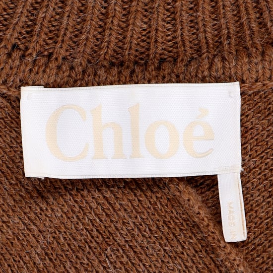 Chloé gebreide cape met knoopjes in bruine wol - Image 4