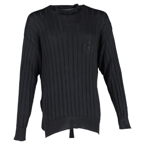 Balenciaga – Svart sidentröja med polotröja i överdimensionerad modell - Image 1
