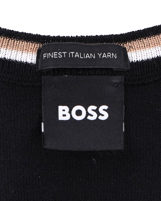 Hugo Boss Stickad Tröja i Svart Ull - Image 4