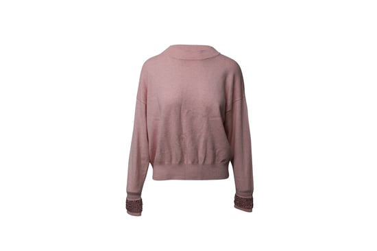 Alexander Wang trui met kristallen manchetten in roze wol - Image 1