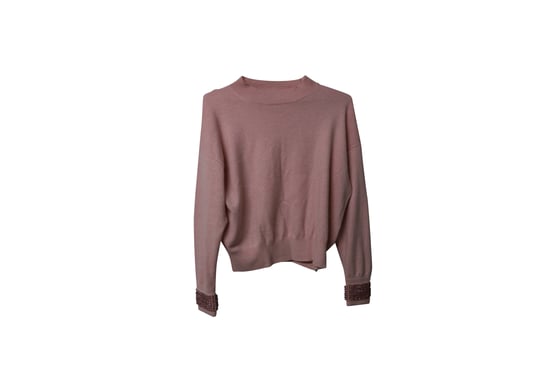 Alexander Wang trui met kristallen manchetten in roze wol - Image 5