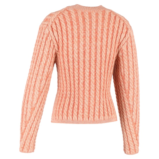 Chloe Chunky Knit Sweater in Coral Virgin Wool - Image 3