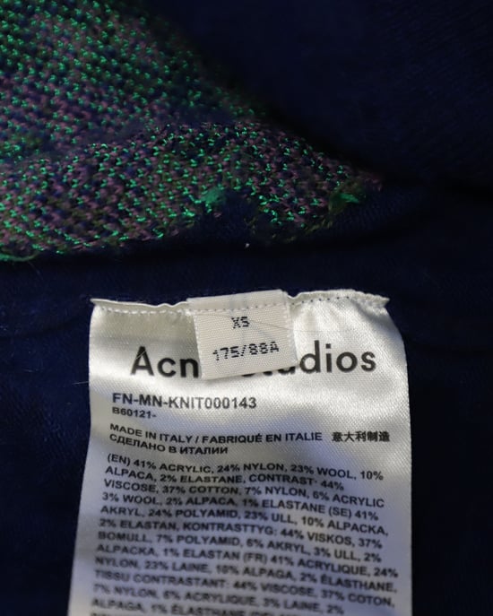 Acne Studio Koray Fruit-Jacquard Trui in Blauw Acryl - Image 5