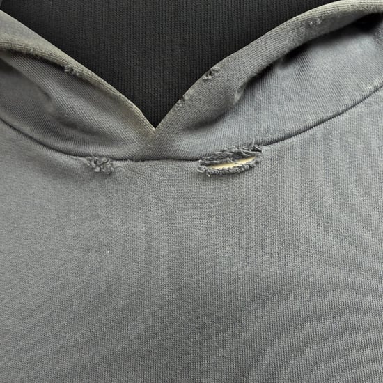 Balenciaga oversized hoodie met logo-print en verwassen look in marineblauw katoen - Image 2