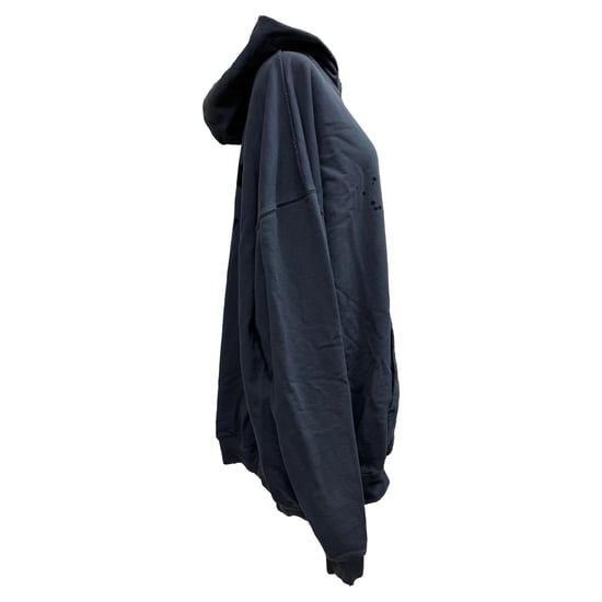 Balenciaga oversized hoodie met logo-print en verwassen look in marineblauw katoen - Image 3