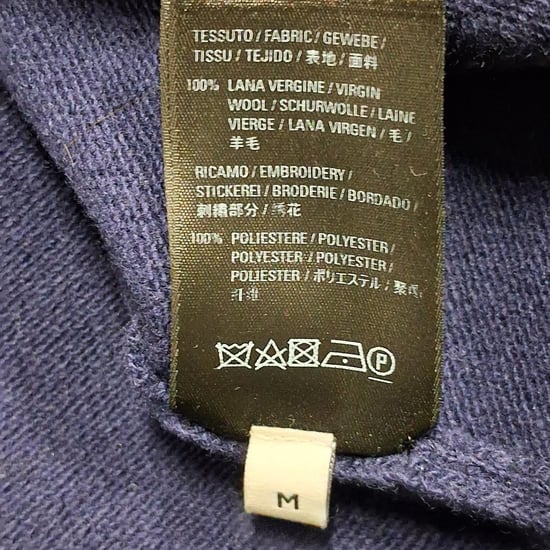 Balenciaga trui met geborduurd logo in marineblauwe wol - Image 5