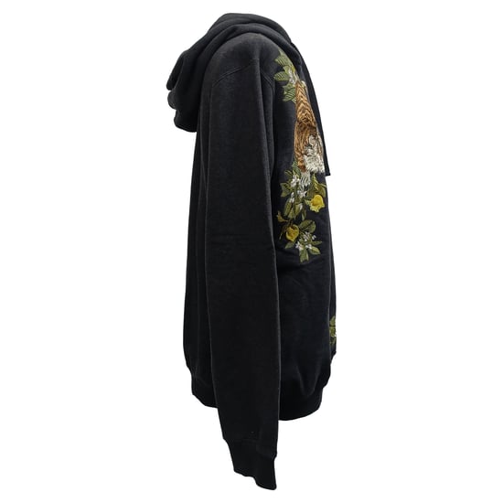 Dolce & Gabbana Tigerbroderad huvtröja i grå bomull - Image 2
