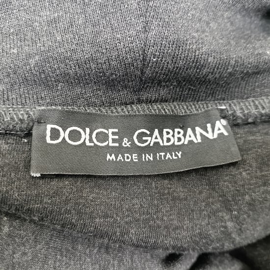 Dolce & Gabbana Tigerbroderad huvtröja i grå bomull - Image 5