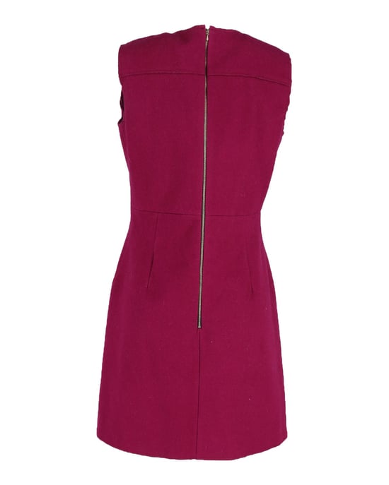 Victoria Beckham mouwloze mini-jurk van roodpaarse wol - Image 3