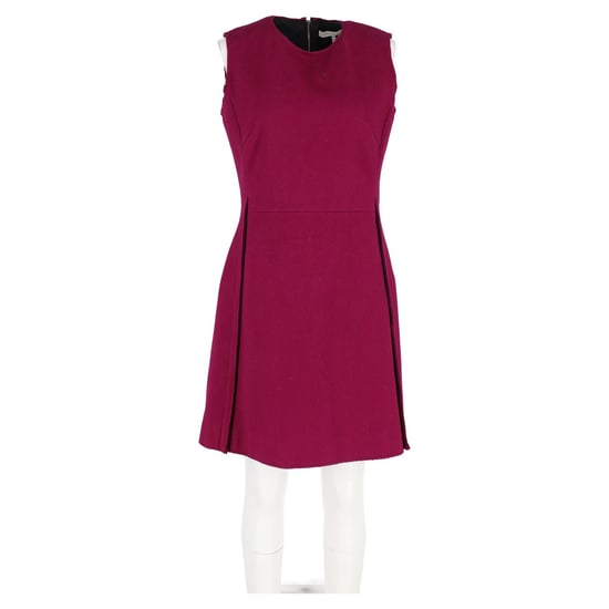 Victoria Beckham mouwloze mini-jurk van roodpaarse wol - Image 4
