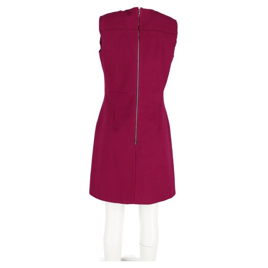 Victoria Beckham mouwloze mini-jurk van roodpaarse wol - Image 5