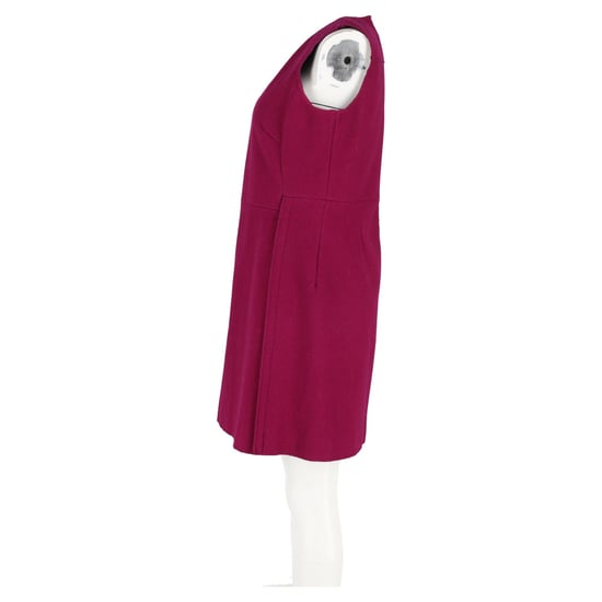 Victoria Beckham mouwloze mini-jurk van roodpaarse wol - Image 6