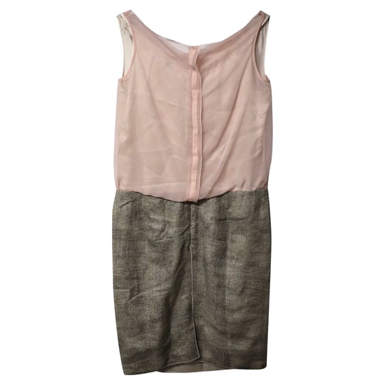 Roland Mouret Cowl-klänning i rosa chiffong - Image 4