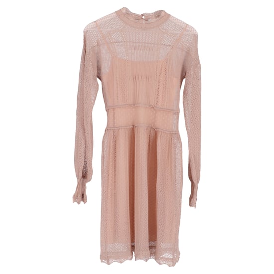 Dior Stickad Långärmad Miniklänning med Underkjol i Rosa Viskos - Image 1