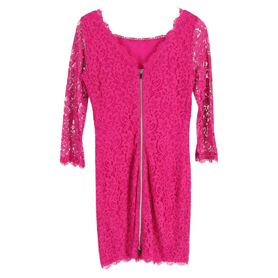 Diane Von Furstenberg Zarita långärmad spetsklänning i rosa rayon - Image 2