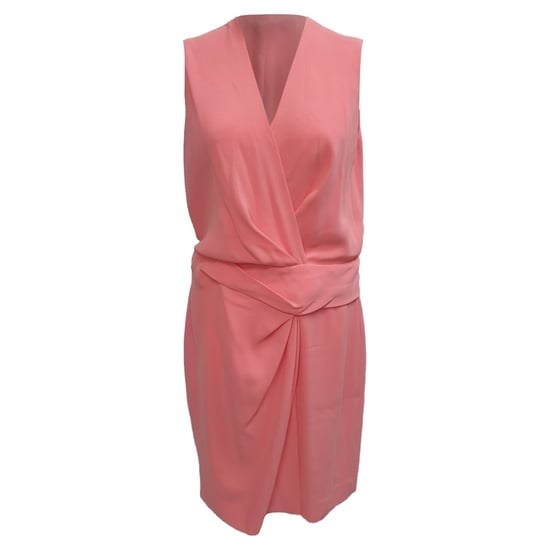 Diane Von Furstenberg jurk tot op de knie met wikkeleffect in roze triacetaat - Image 1