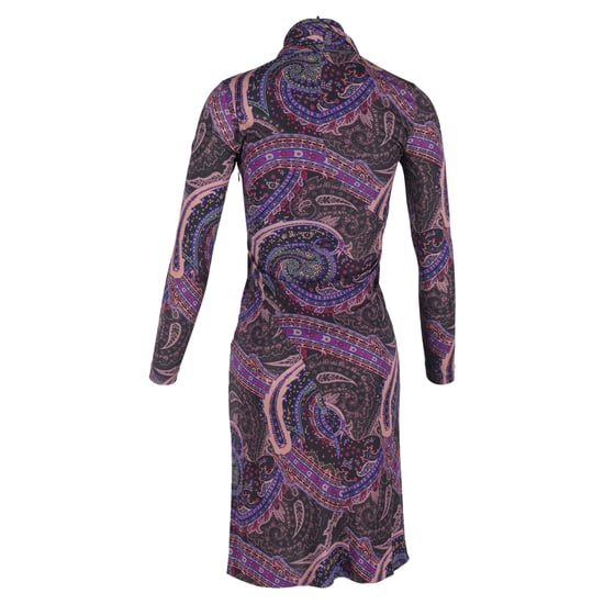 Etro Paisley Print Dress w/ Scarf in Purple Polyester - Image 3