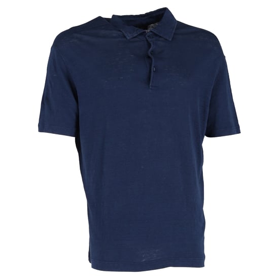 Loro Piana pikétröja i marinblå bomull - Image 1
