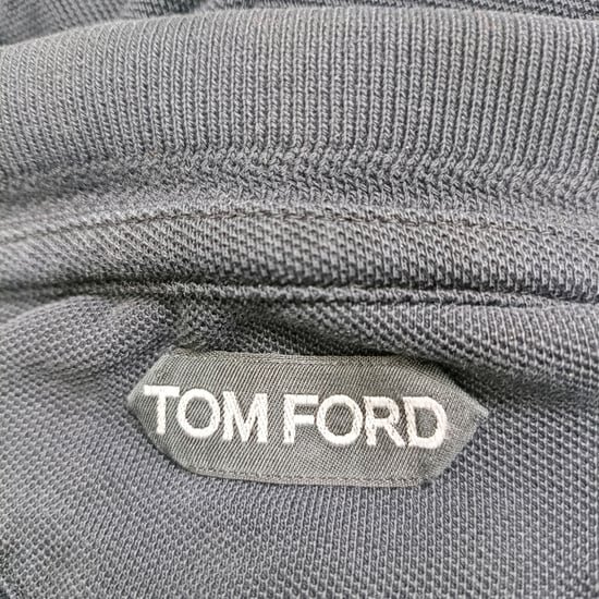 Tom Ford Short Sleeve Polo Shirt in Black Cotton - Image 4