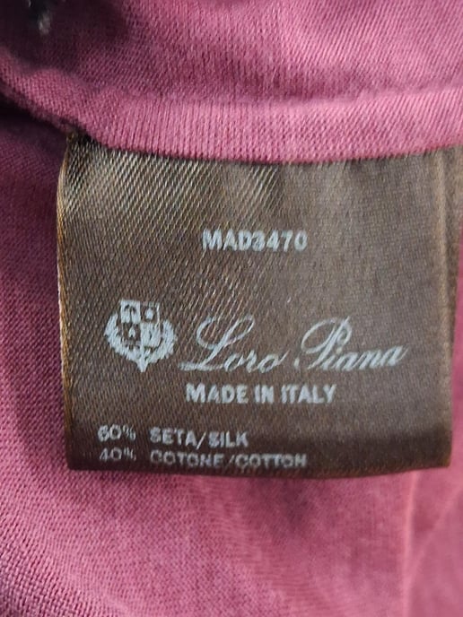 Loro Piana långärmad pikétröja i lila bomull - Image 5