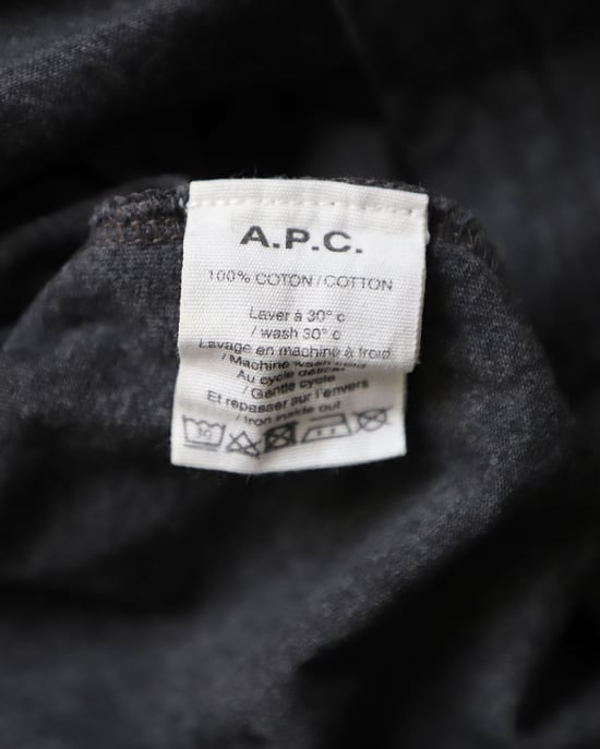 A.P.C.-logotypbroderad pikétröja i grå bomull - Image 6