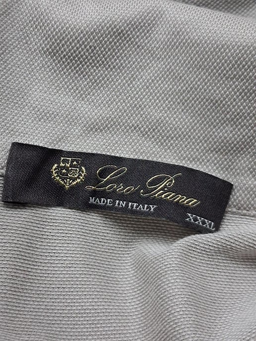 Loro Piana pikétröja i grå bomull - Image 4